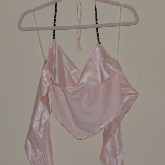 LIGHT PINK SATIN HALTER - Picture 7 of 11